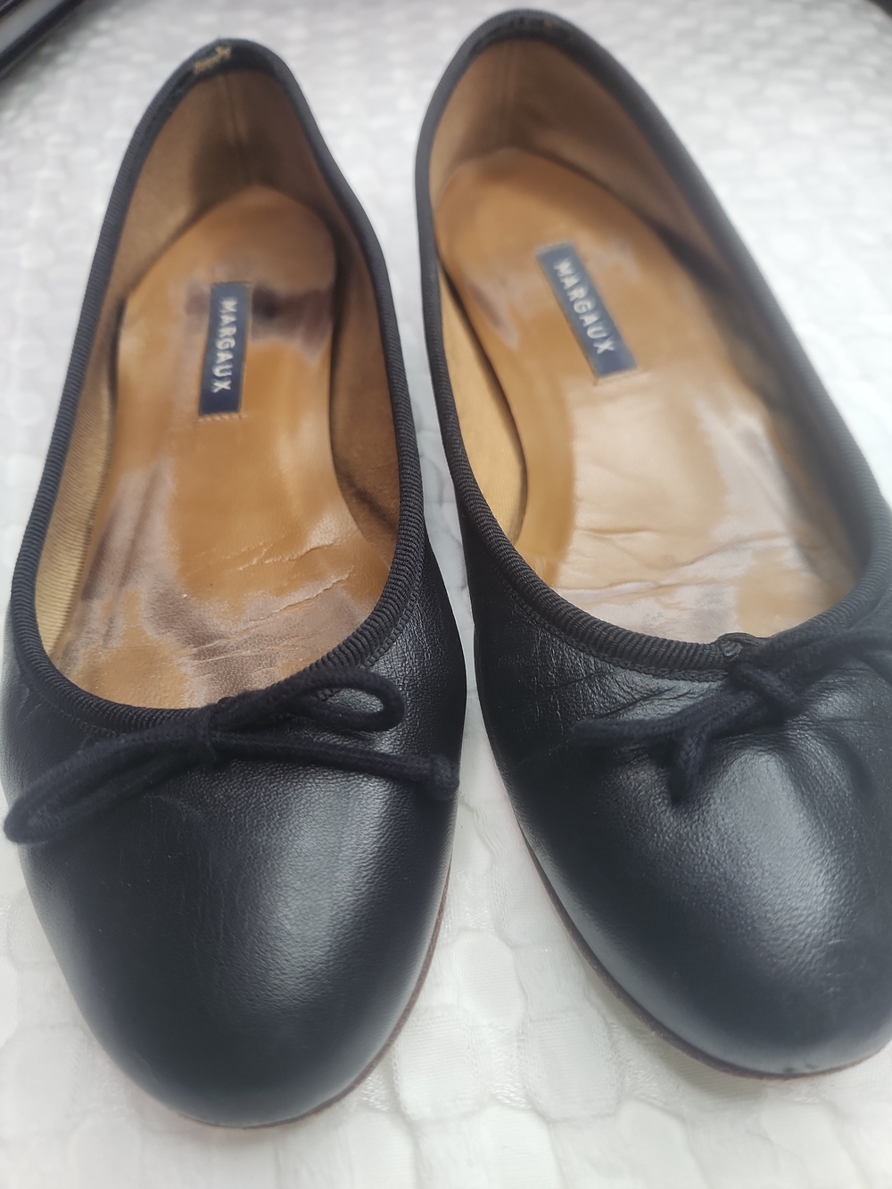Margaux Women's Black Leather Ballet Flats